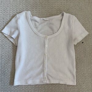 Elodie White Textured Knit Top